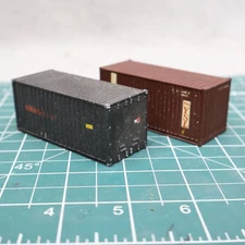 HO Scale 20ft Shipping Container Conex Sea Cans Lot of Two