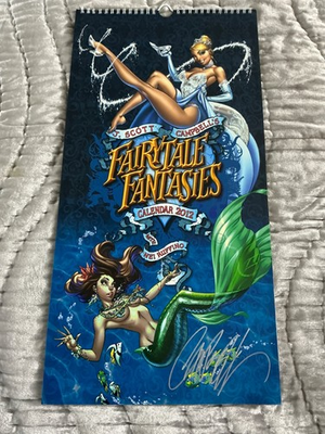 #ad FAIRYTALE FANTASIES CALENDAR 2012 SIGNED J SCOTT CAMPBELL OUT OF PRINT $34.00