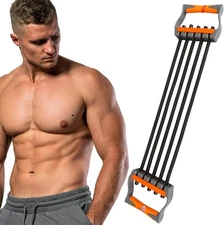 Chest Expander for Men Adjustable Forearm Strengthener with Removable Tubes A...