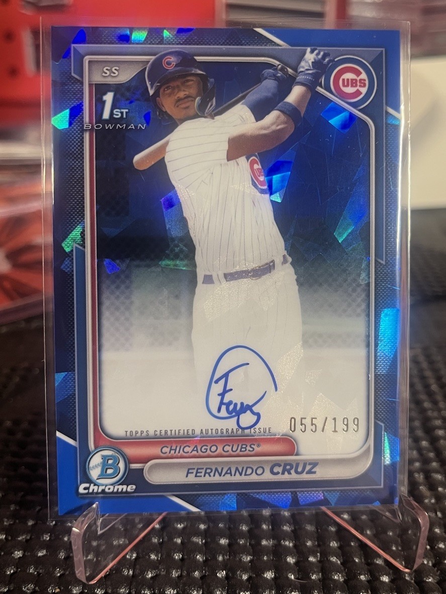 FERNANDO CRUZ 2024 BOWMAN CHROME 1ST AUTOGRAPH SAPPHIRE AUTO /199