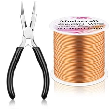 Modacraft 65Ft 18-Gauge Copper Wire for Jewelry Making with 4-in-1 Plier