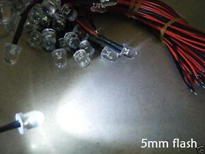 50 PCS Red blinking 5mm Pre Wired LED 9V 12V DC 20cm flashing bulb light 5v