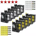 IND Schrumpfschlauch Etiketten für DYMO Rhino 5000 5200 6000 Gelb Weiß 6-19mm