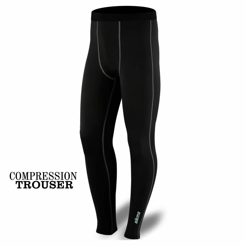 Mens Compression Trouser Rash Guard Base Layer Compression Tights Gym Yoga Pants - Image 2 of 4