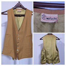 Vintage 40s 50s Wallachs 5th Avenue NYC Brown Durable Atomic Age Waistcoat Vest
