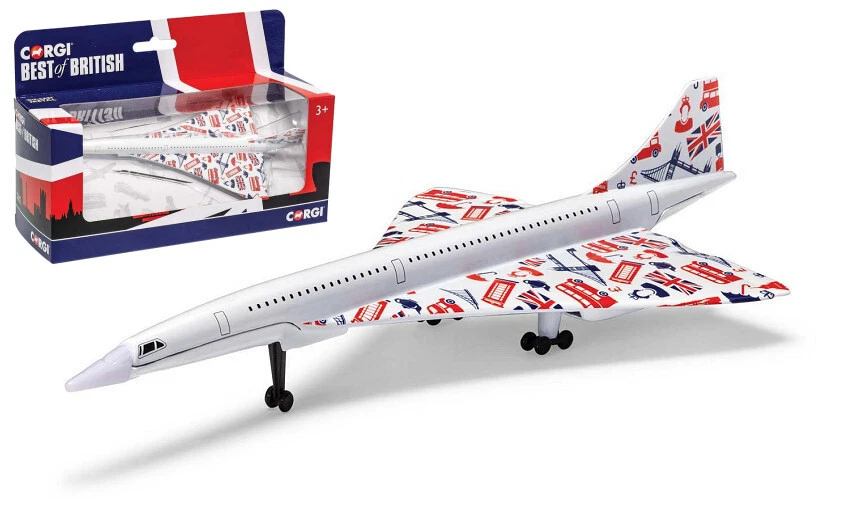 MODELLINO AEREO STATICO CORGI CONCORDE BEST OF BRITISH MODELLISMO SCALA 185mm - Immagine 2 di 4