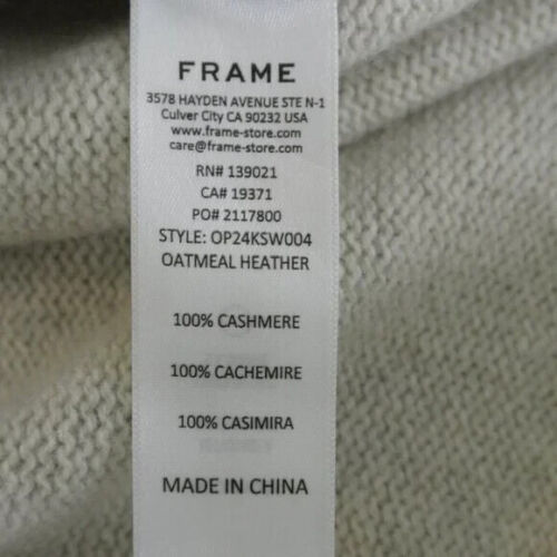 NEW, Frame Ruched Sleeve Cashmere-Wool Sweater in beige size S #S7807 - Picture 5 of 6