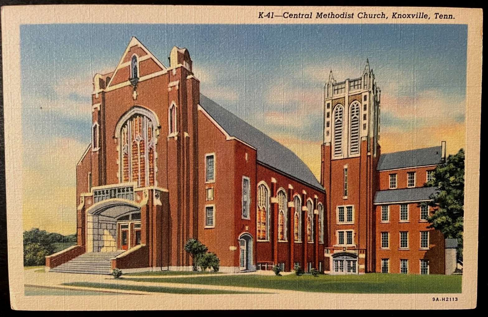 Vintage Postcard 1939 Central Methodist Church, Knoxville, Tennessee (TN)