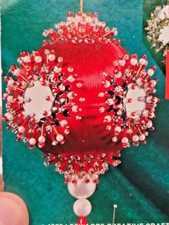 LeeWards MIRRORED BRILLIANCY Red Satin Vtg Sequin Bead Christmas Ornament Kit