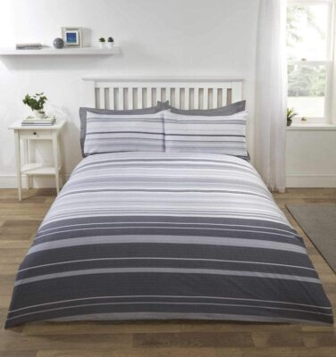 Grey Stripy Bedding Set Gradient Single 