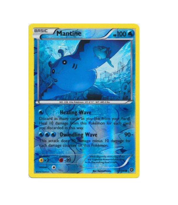 Pokemon - Mantine - 27/114 - XY Steam Siege - Reverse Holo - NM/M