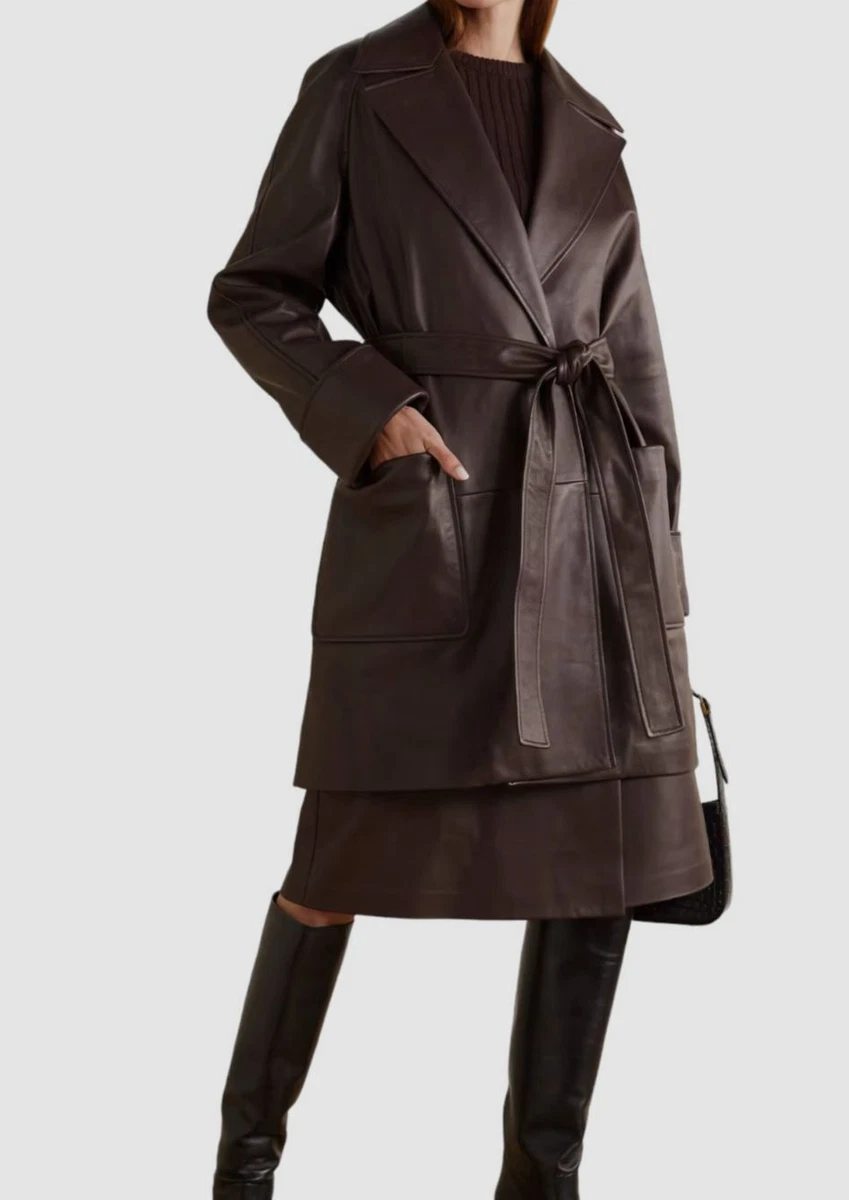 Michael kors leather trench hotsell coat womens