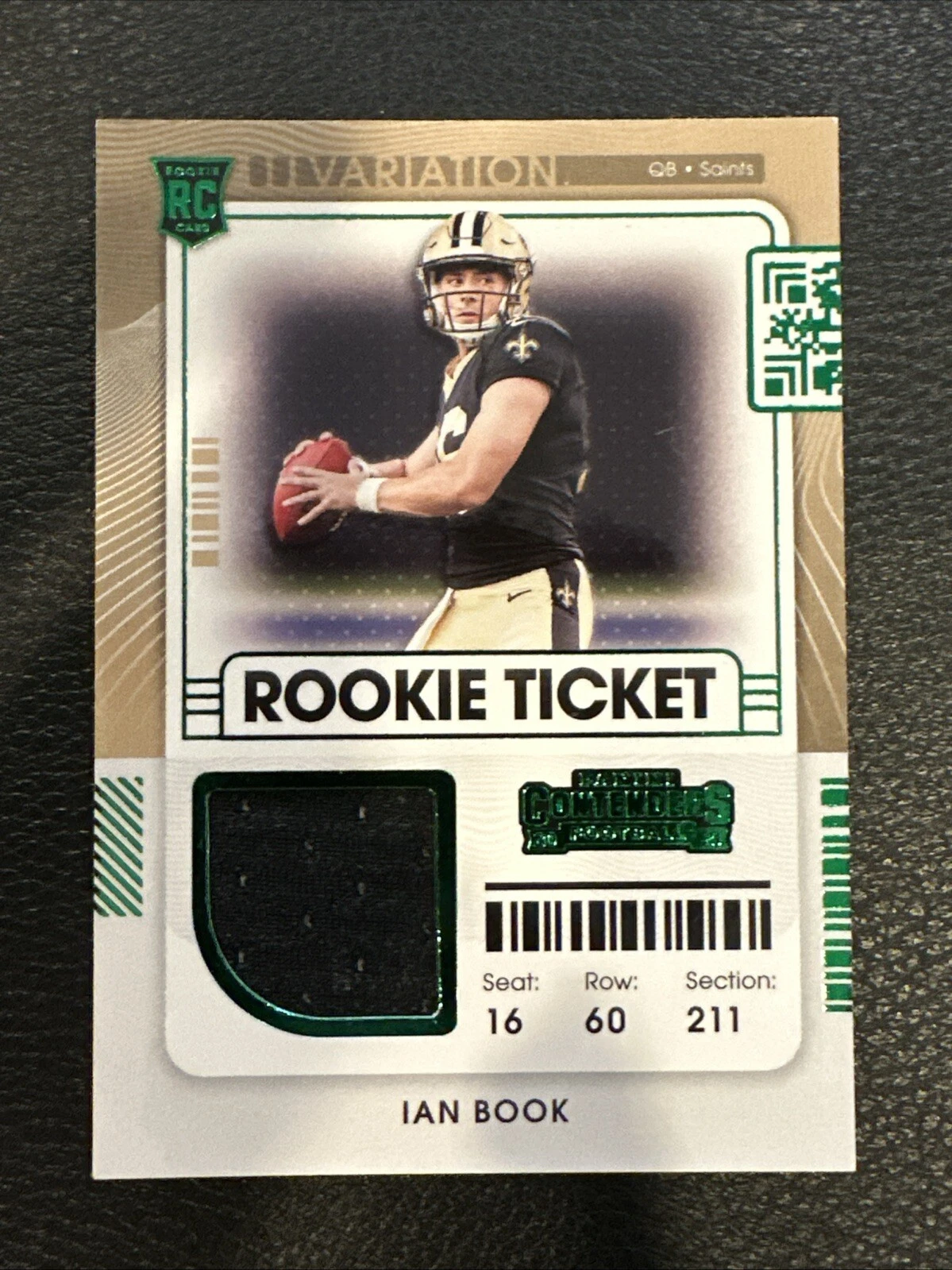 Ian Book Panini Contenders Rookie Ticket Swatches #IBO Variation