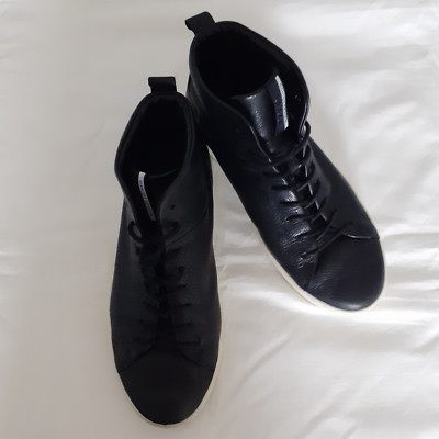 ECCO Herren Dänisches Design Schwarz Leder Bequem Freizeit Stiefel Größe UK 7