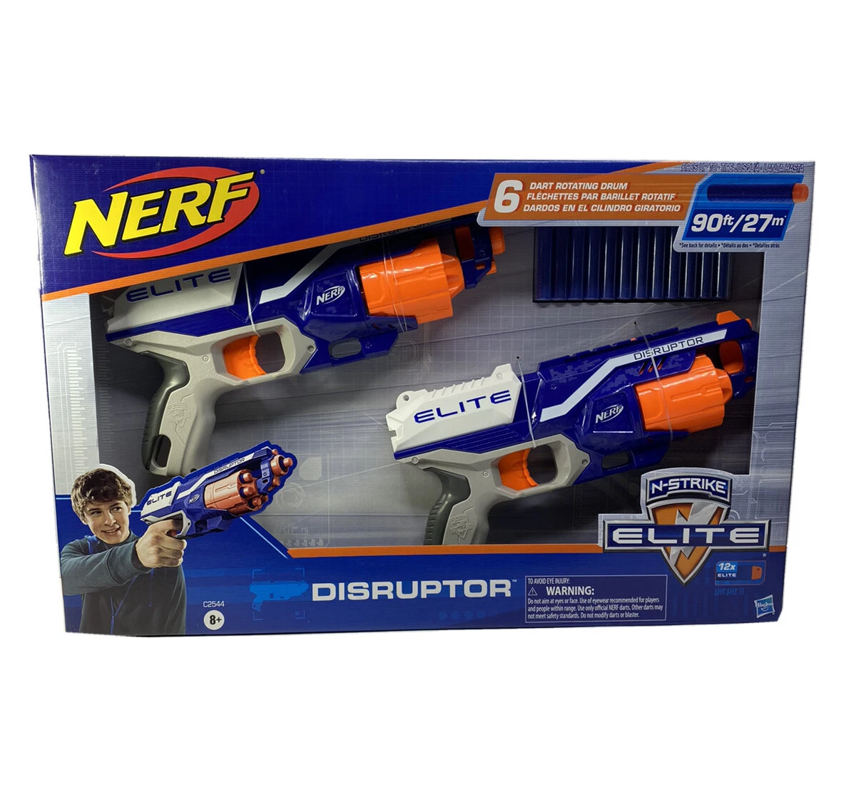 N-Strike Elite Disruptor 6 Dart Rapid Fire Nerf Gun Blaster Twin 2 | eBay