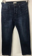 883 Police Mens Jeans Blue Button Fly Size 34  *See Details* Milano Italy