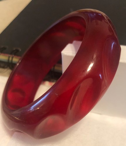 Bracelet Vintage En Bakélite Violet - Années 50 - Fabriqué En Espagne - Occasion