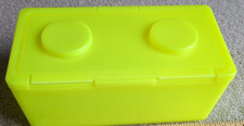 NEON YELLOW Chubs Baby Wipes Lego Stackable Block Storage Vintage Container RARE