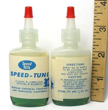 1960s Vintage Speed Tech Motor Bearings Cleaner Lubricates Tune Up USA 3/8oz. Rd