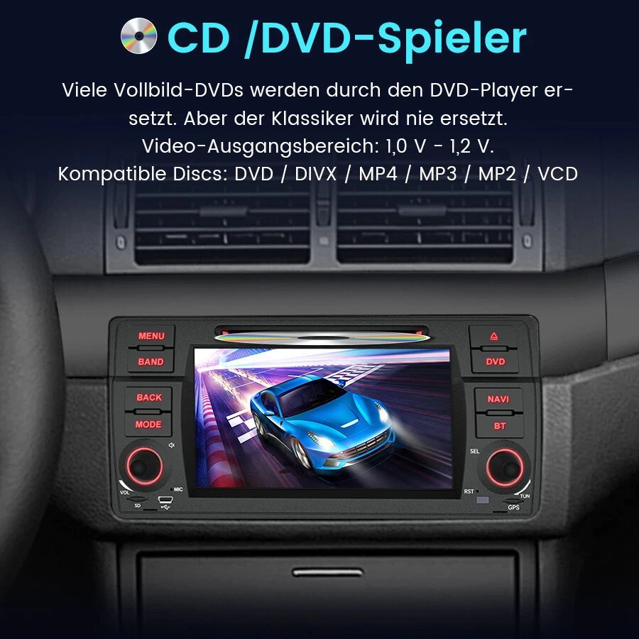 64GB Android 13 Autoradio GPS Für BMW 3er E46 M3 Rover 75 MG ZT CarPlay DAB+Wifi - Bild 4 von 4
