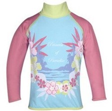 TYR Princess of Paradise Rash Guard TRPP2 - Aqua/Lavender