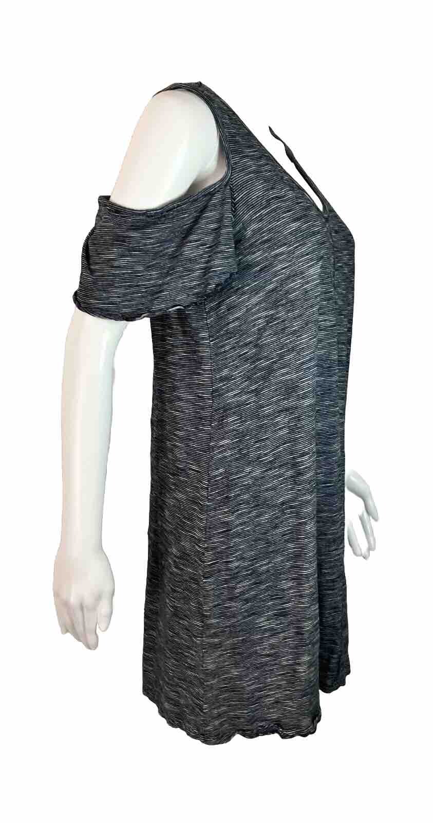 Sanctuary Clothing Women’s Short Sleeve Cold Shoulder Blue White Cotton Dress S