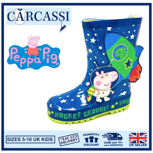Boys George Pig Wellies Kids Childrens 