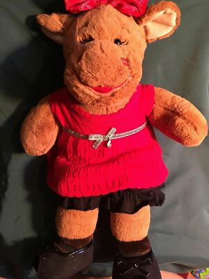 BABW / Build a Bear Workshop Dressed w/ Shoes HOLLY the MOOSE 16'' Plush Toy