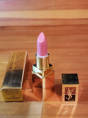 YSL ROUGE PUR PURE LIPSTICK SPF 8 ROSE ORGANZA 125 .12 oz HTF