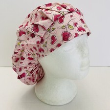 surgical/medical cap, bouffant wt/ cord lock Valentines/Hearts