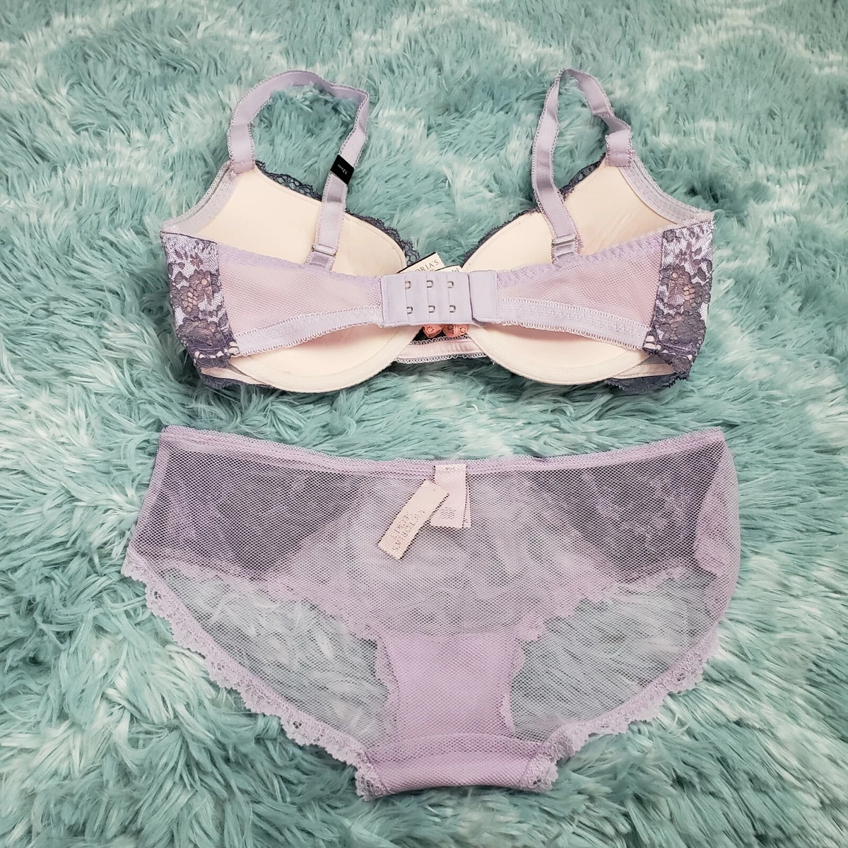 Victoria s Secret Push Up Hipkini Bra Size 32 DD Small Silver