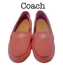 Coach Pink Pebble Leather Loafers Size 6