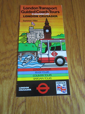 Vtg Brochure Tourist London Transport Guided Coach Tours Crusader 1980s England