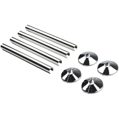 Easy Installation Chrome Radiator Pipe Sleeves Set of 8 Fits 15mm Pipes - Picture 17 of 59