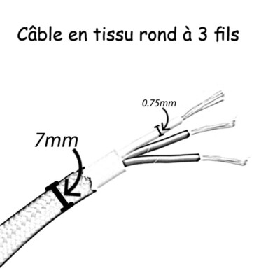 Câble électrique Tissé Vintage – 5 Mètres, Pour Ampoules E27, Déco Rétro