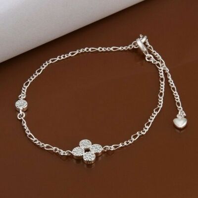 Versilbertes Kristall Sechseck Armband Boho Schmuck Sommer Beachwear A137
