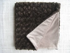 Pico Happy Baby Blanket Plush Minky Fleece Textured Brown Coffee Chocolate