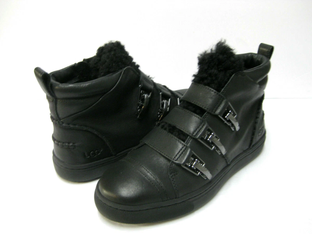 UGG PALVIN WOMEN SNEAKER LEATHER BLACK US 8.5 UK 6.5 EU 39.5