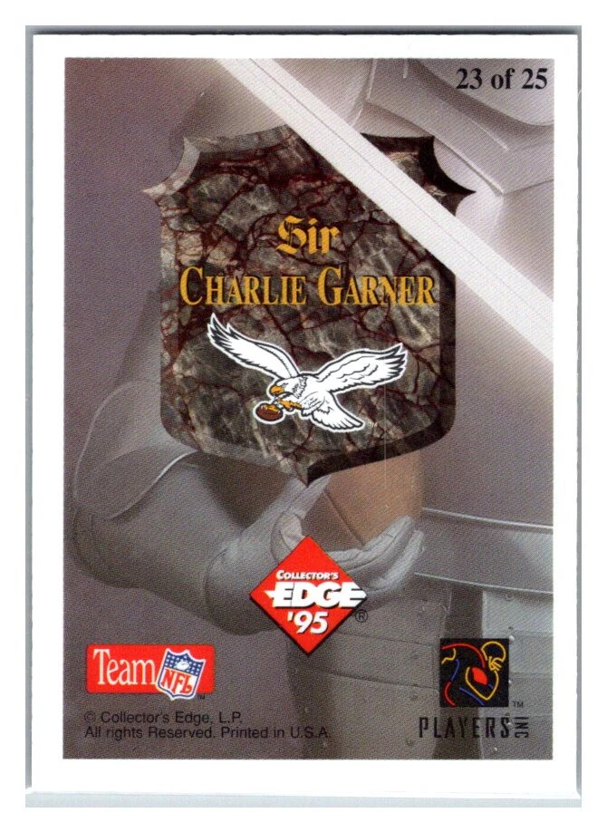 1995 Collector's Edge Excalibur 22K Sword Stone Silver Charlie Garner #23 TC8812 - Image 2 of 2