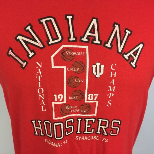 Vintage IU Indiana Hoosiers Basketball 80s Paper Thin Distressed College T Shirt - 第 3/7 張圖片