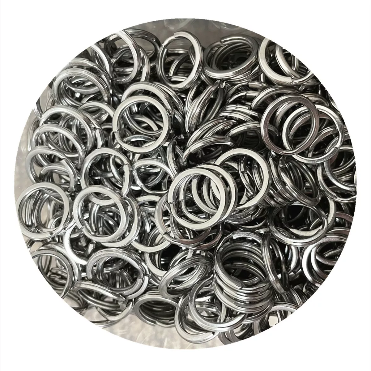 10-1000pcs Stainless Steel Small Key Rings Split Ring 15mm Flat Metal  Keychain