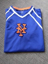 Vtg Majestic New York Mets Cooperstown Collection MLB Short Sleeve Shirt Youth M