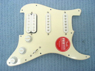 Fender Squier Fat Strat HSS Aged White Vintage Creme Loaded Pickguard Pickup