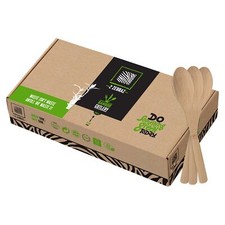 zebraz 100 Bamboo Utensils Set Of 300 Spoons Biodegradable Silverware For Parti