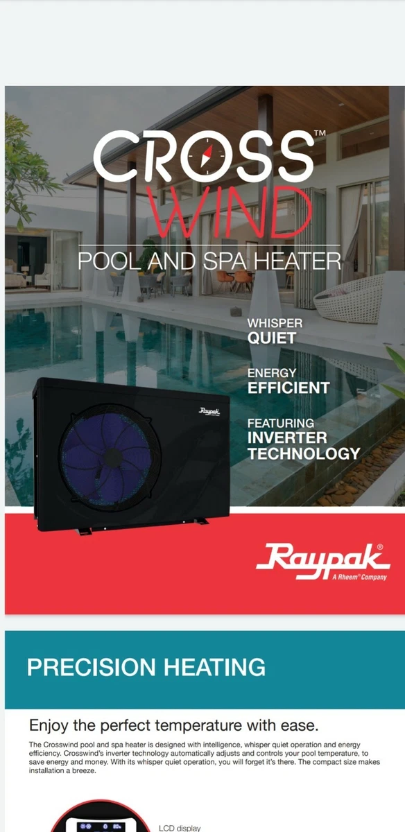 Raypak A Rheem Company Crosswind Pool Spa Heat Pump 50-I 44,750 BTU Heat  u0026amp; Cool | eBay