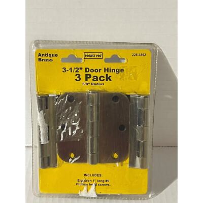 #ad Project Pro 3 1 2quot; Door Hinge 3 Pack 225 3862 Antique Brass $10.31