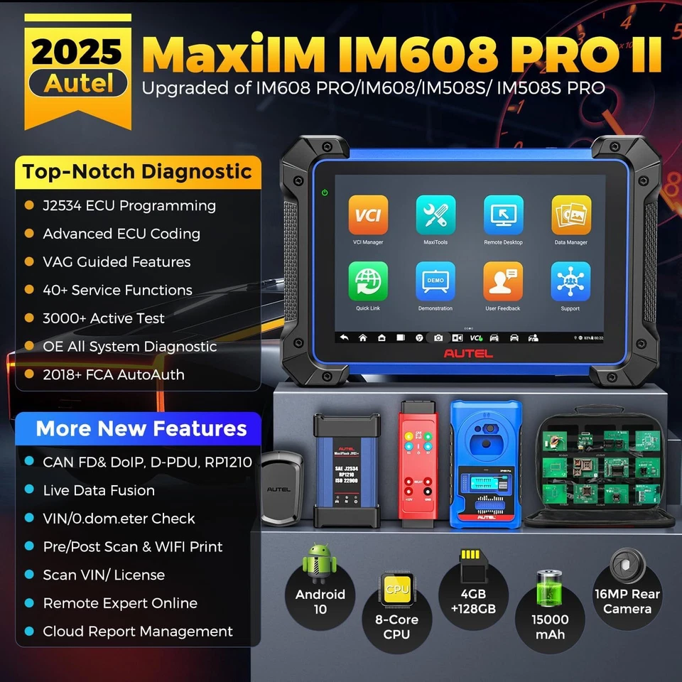 2026 Autel MaxiIM IM608 PRO II Key Programmer 2in1 Car Scanner Autel IM608S II Foto 4 de 4