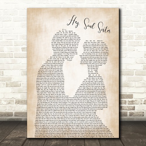 Hey, Soul Sister Man Lady Bride Groom Wedding Song Lyric Quote Music Print - 第 2/11 張圖片