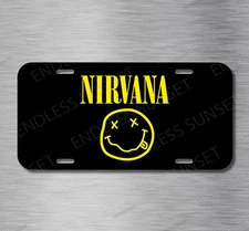 Rock Band Nirvana Music Smile Face Grunge License Plate Front Auto Tag