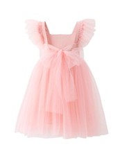 Toddler Girls Vintage Party Dress Ruffled Sleeve A-Line Tulle Flower Girl Dre...